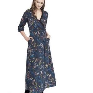 Banana Republic Dark Green Botanical Dress Size 12